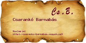Csarankó Barnabás névjegykártya