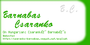 barnabas csaranko business card